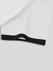 Men Letter Graphic Contrast Trim Short Sleeve Ringer Tee