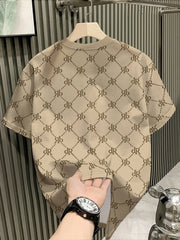 Men's Casual Letter Print Round Neck Short Sleeve T-Shirt, Versatile For Summer