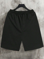 Men Casual Color Block Letter Patched Detail Drawstring Waist Shorts For Summer