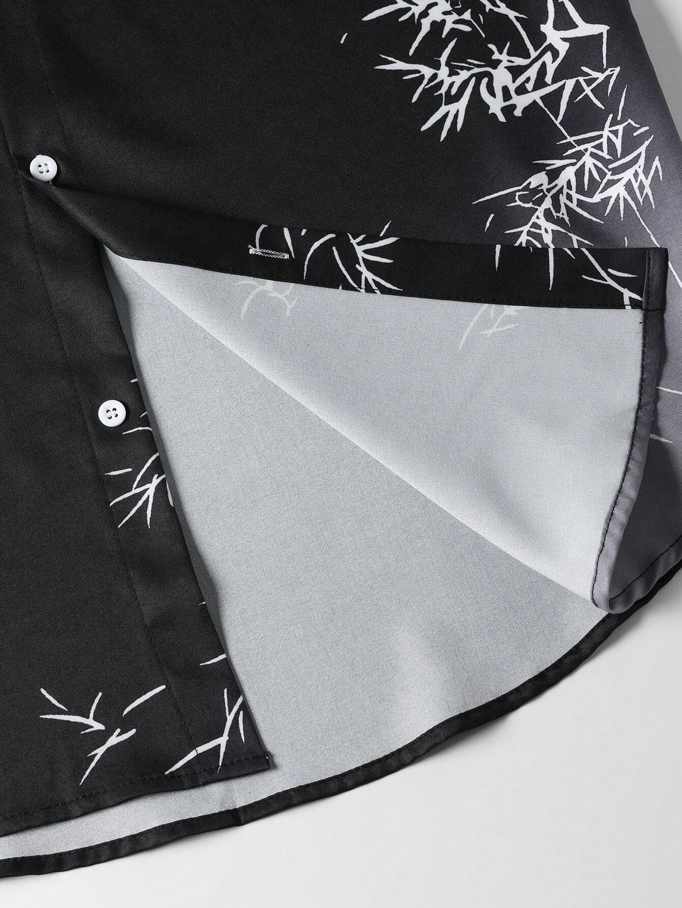 Men 1pc Plants Print Shirt