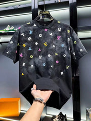 Men's Casual Distressed Letter Print T-Shirt