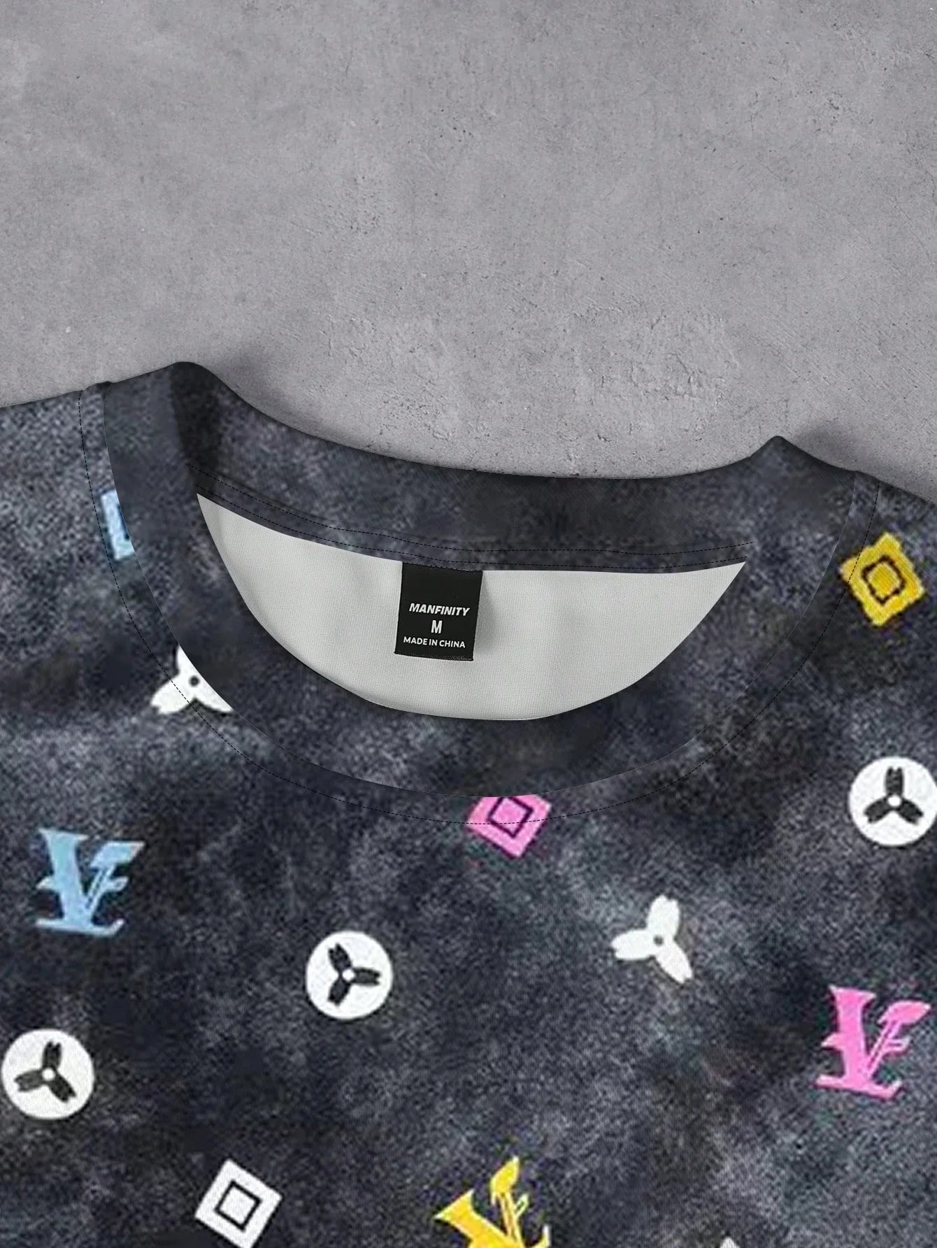 Men's Casual Distressed Letter Print T-Shirt