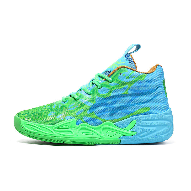 Trendy Basketball Green Little Mandarin Duck Mesh Breathable Men's Sports Shoes