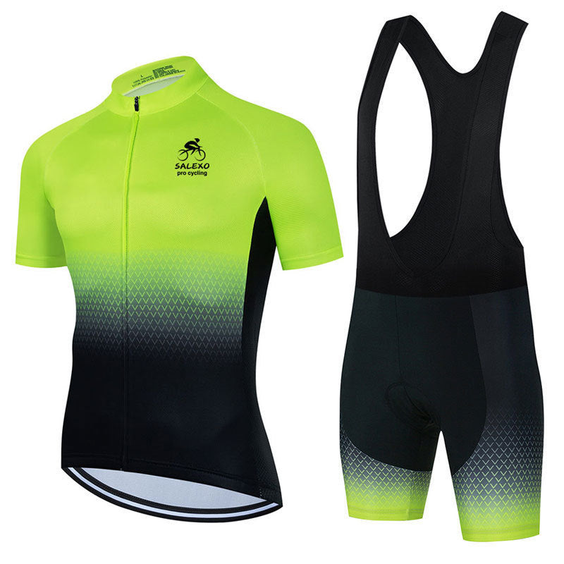 Cycling Clothes Suit Breathable Short Sleeve Suspender Shorts