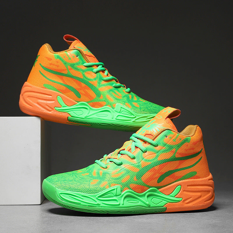 Trendy Basketball Green Little Mandarin Duck Mesh Breathable Men's Sports Shoes