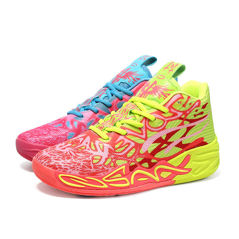Trendy Basketball Green Little Mandarin Duck Mesh Breathable Men's Sports Shoes