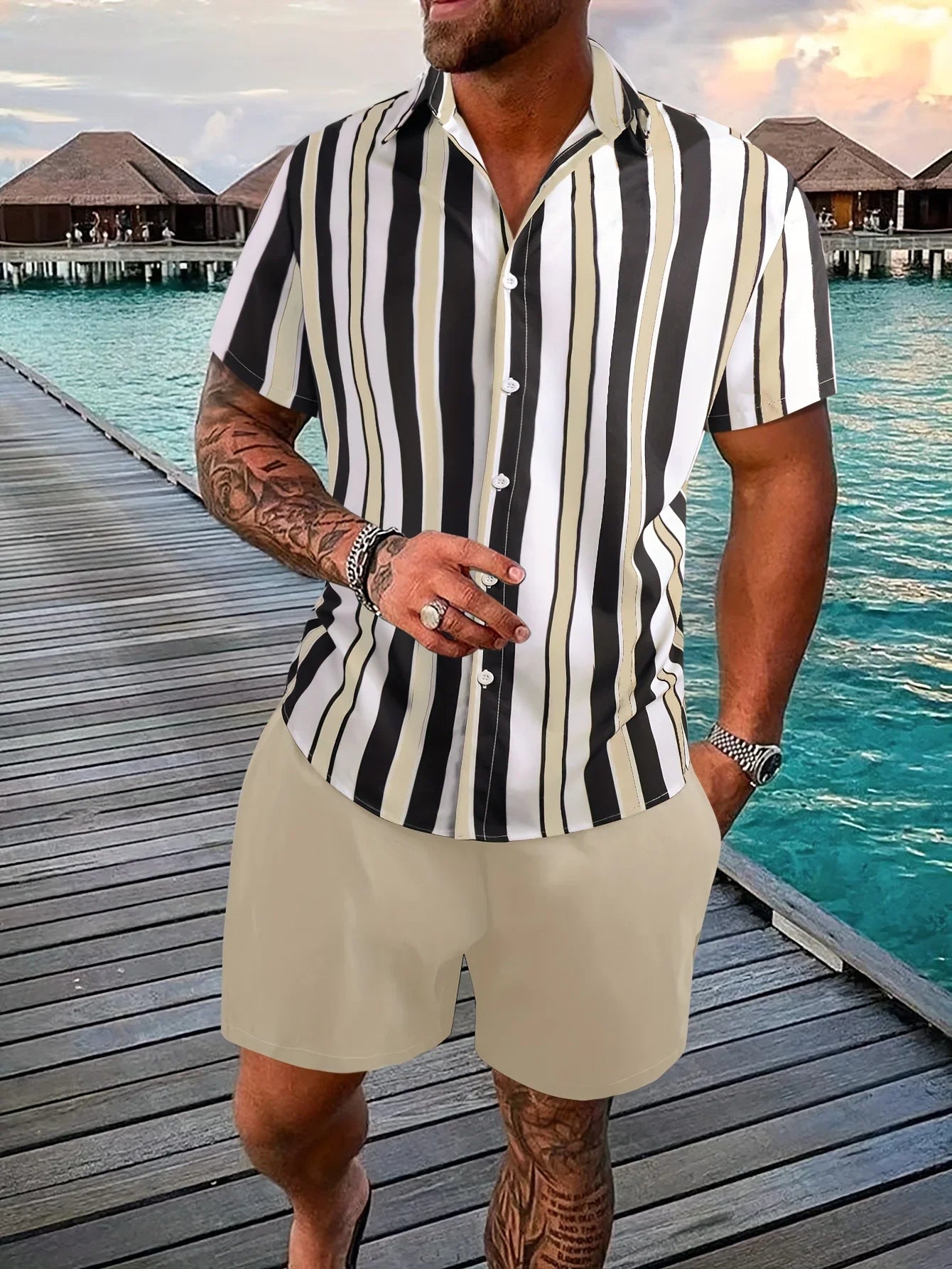 Summer Men Shirt Sets