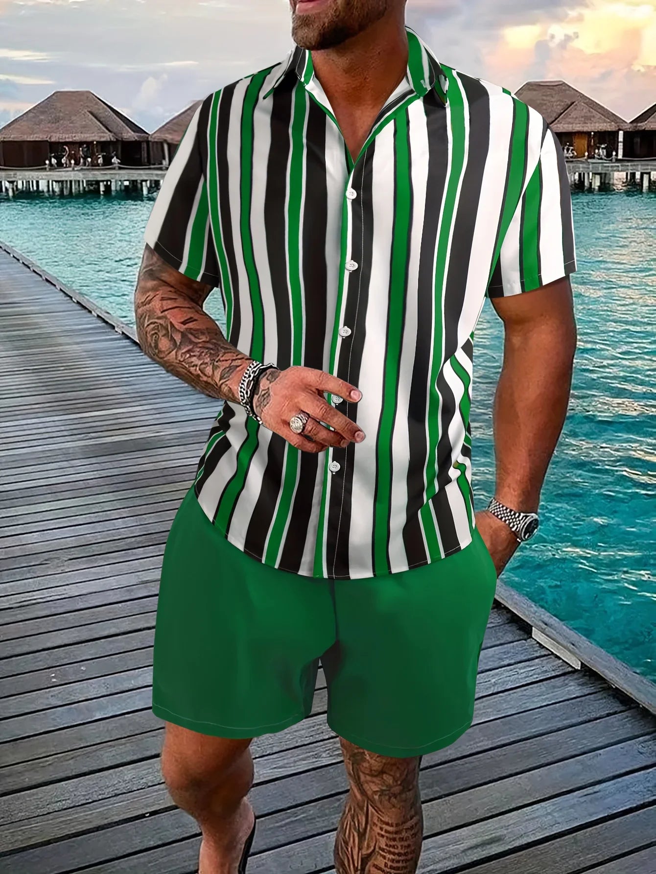 Summer Men Shirt Sets