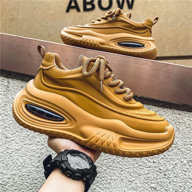 Men’s Thick Sole Casual Skate Sneakers – Trendy Fashion Sports Shoes for Outdoor & Everyday Wear