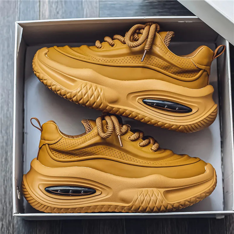 Men’s Thick Sole Casual Skate Sneakers – Trendy Fashion Sports Shoes for Outdoor & Everyday Wear