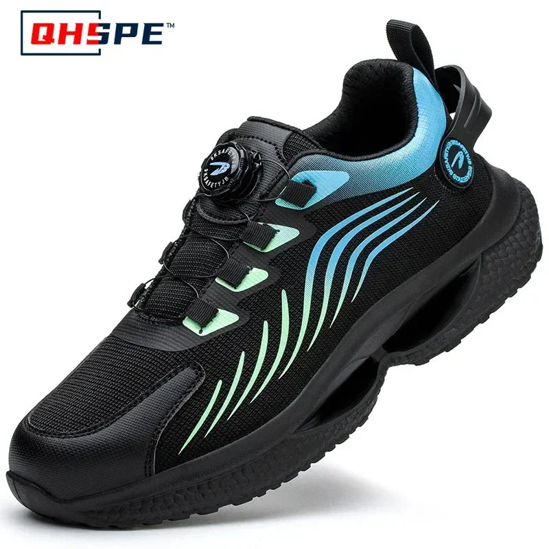 Men’s Safety Work Shoes – Anti‑Smash Anti‑Puncture Rotating Button
