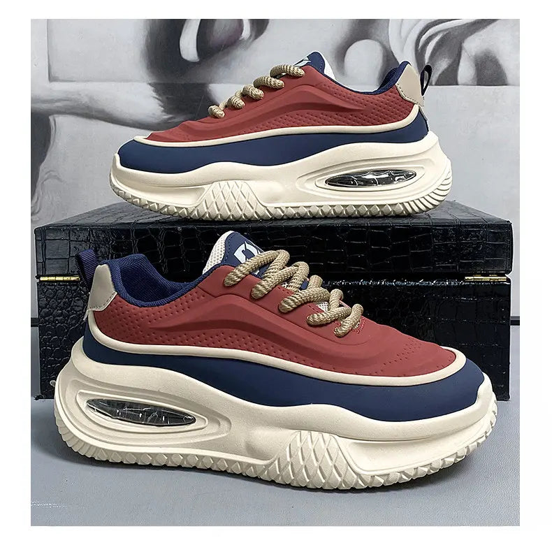 Men’s Thick Sole Casual Skate Sneakers – Trendy Fashion Sports Shoes for Outdoor & Everyday Wear