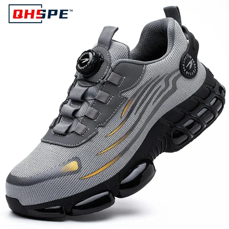 Men’s Safety Work Shoes – Anti‑Smash Anti‑Puncture Rotating Button