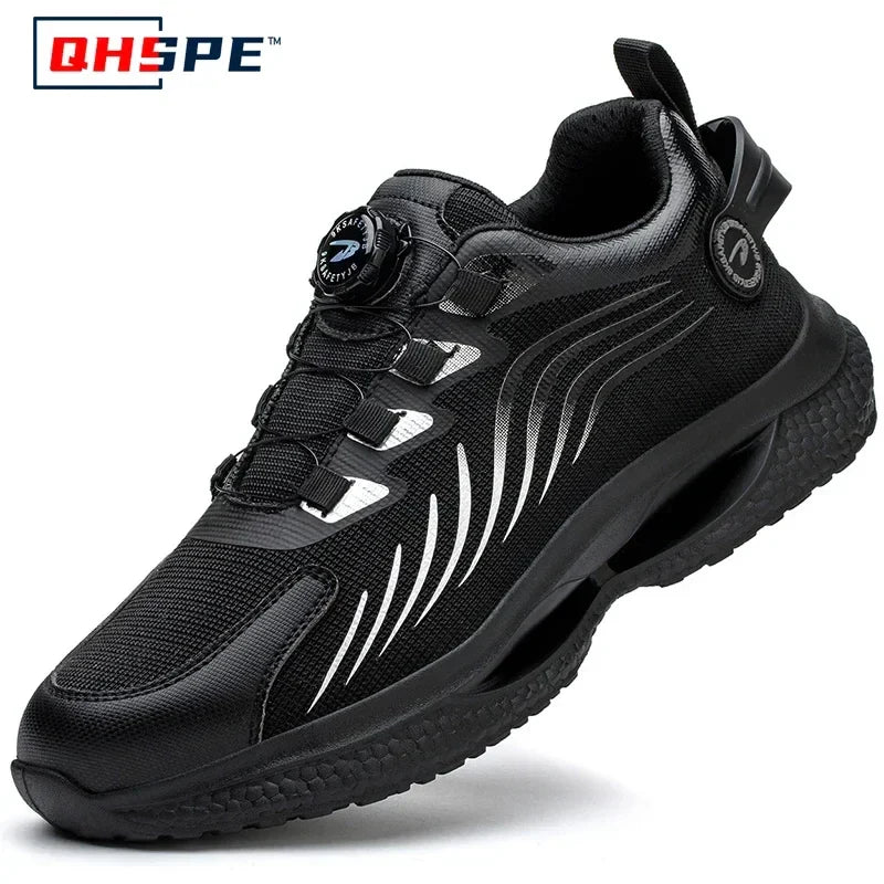 Men’s Safety Work Shoes – Anti‑Smash Anti‑Puncture Rotating Button