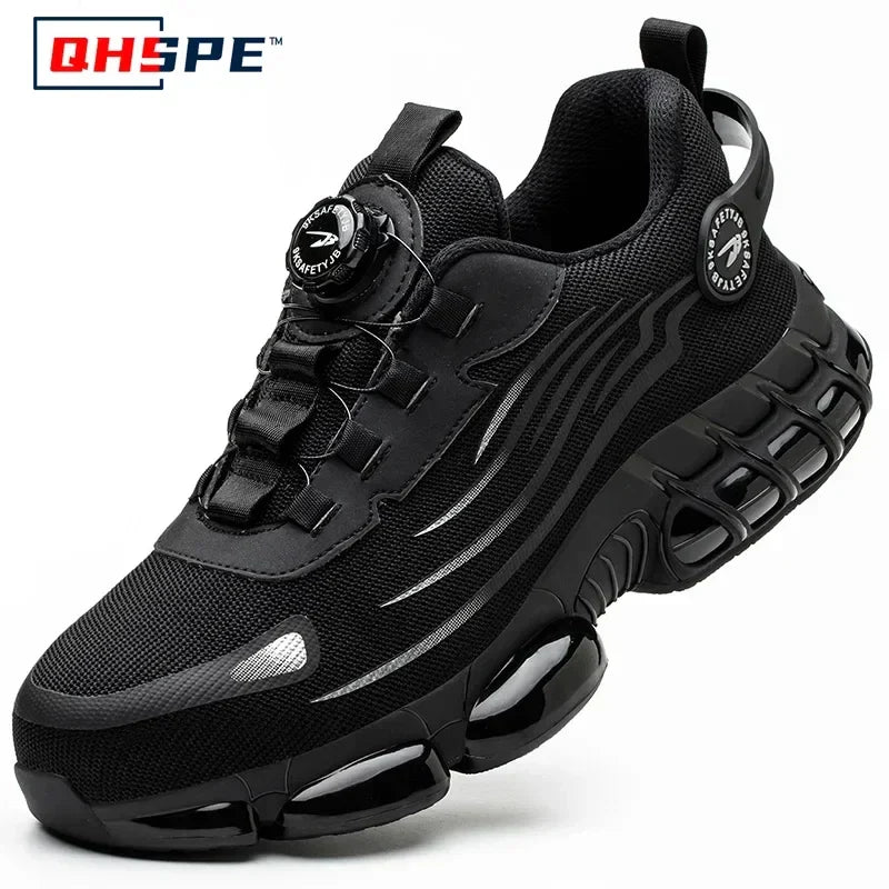 Men’s Safety Work Shoes – Anti‑Smash Anti‑Puncture Rotating Button