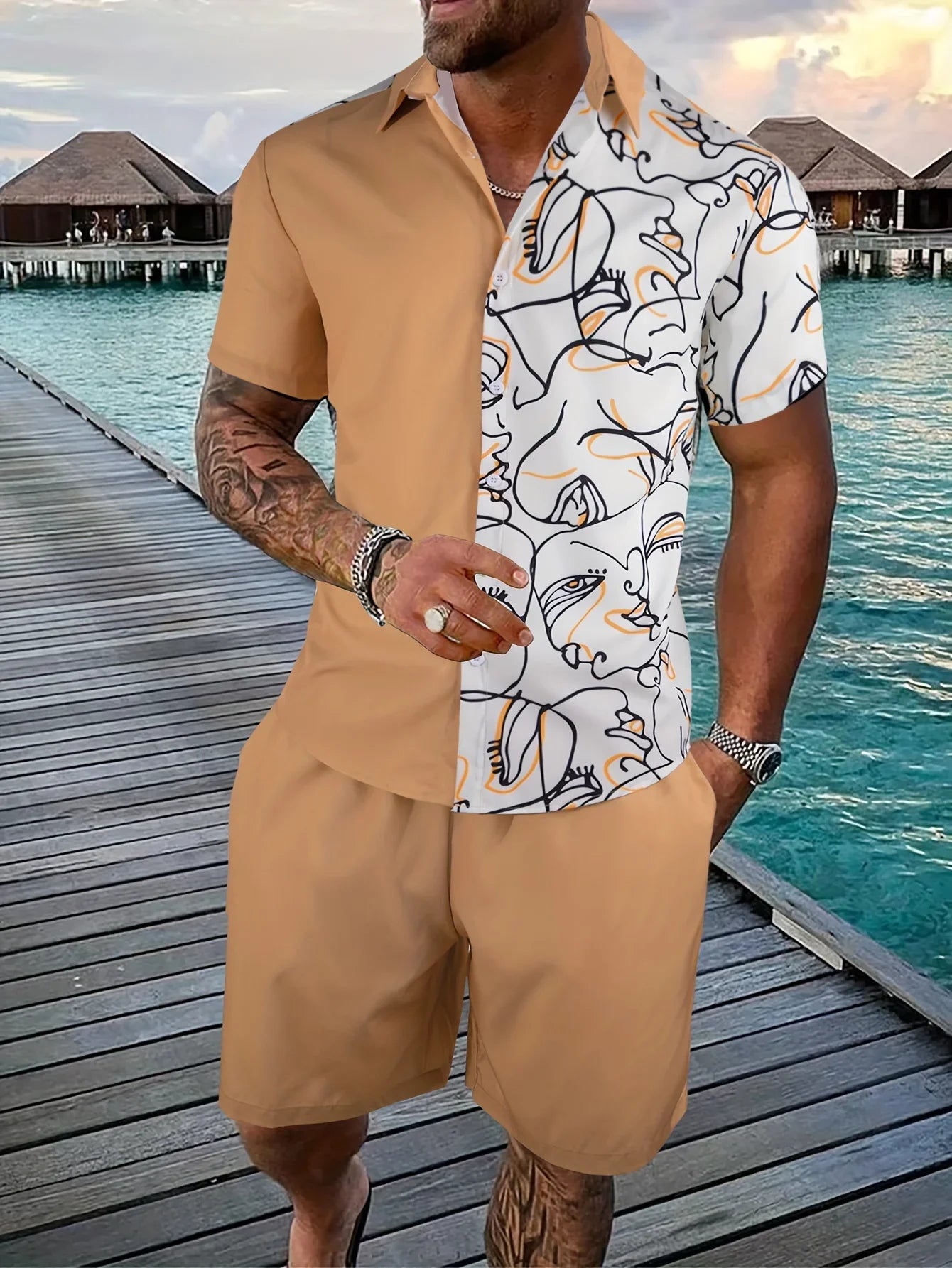 Summer Men Shirt Sets