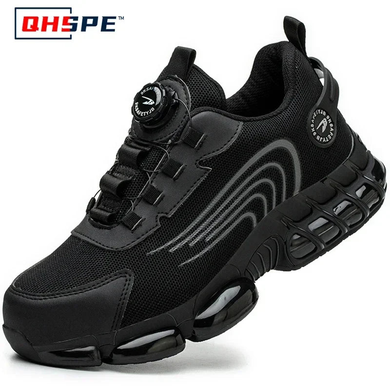 Men’s Safety Work Shoes – Anti‑Smash Anti‑Puncture Rotating Button