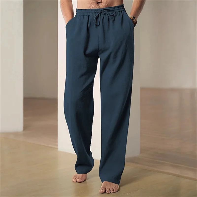 Men's Spring/Summer Casual Pants Minimalist Style Breathable Comfortable Straight-Leg Casual Pants Sports Pants