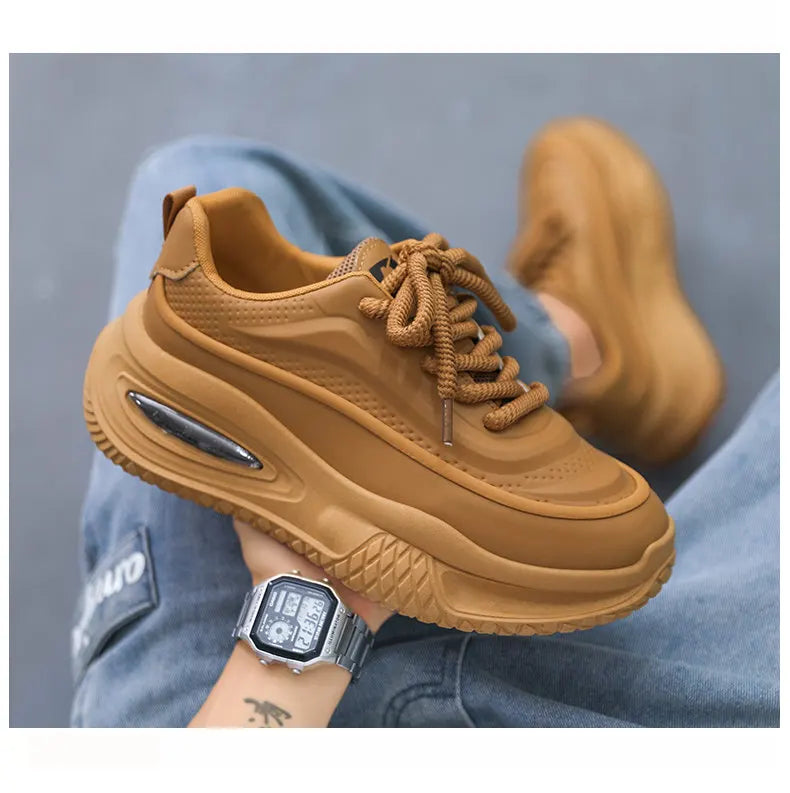 Men’s Thick Sole Casual Skate Sneakers – Trendy Fashion Sports Shoes for Outdoor & Everyday Wear