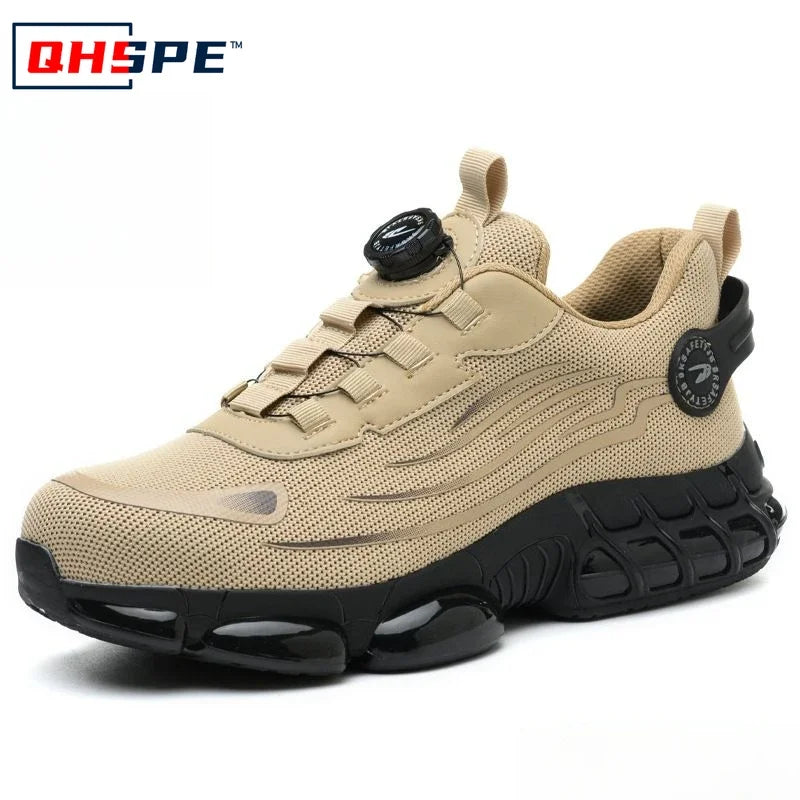Men’s Safety Work Shoes – Anti‑Smash Anti‑Puncture Rotating Button