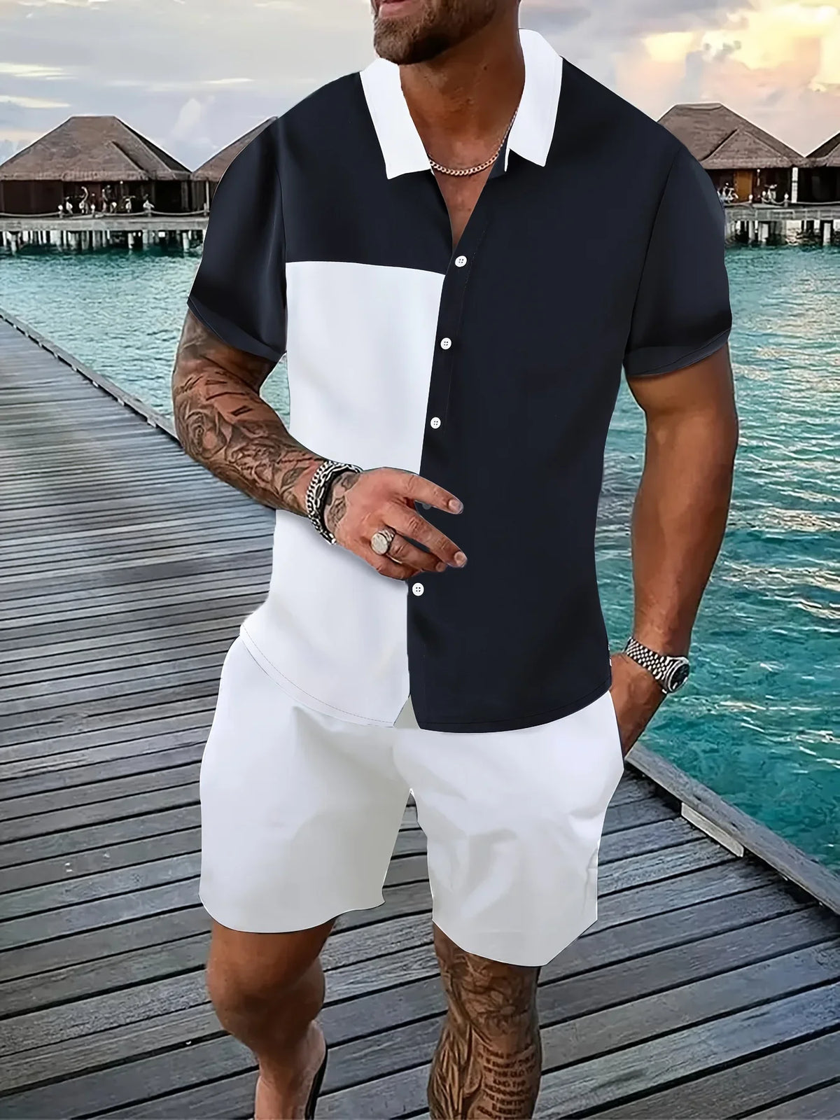Summer Men Shirt Sets