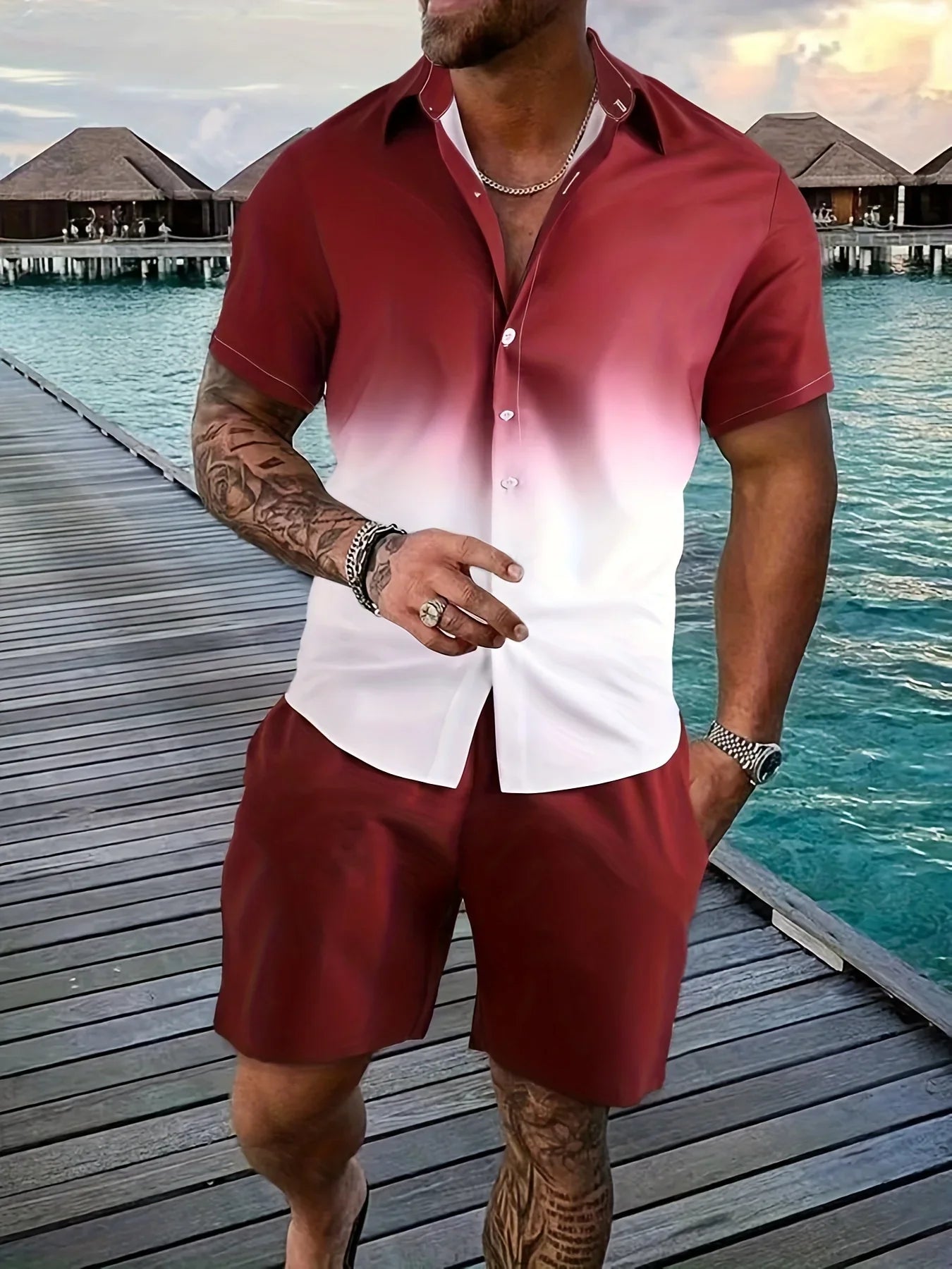Summer Men Shirt Sets