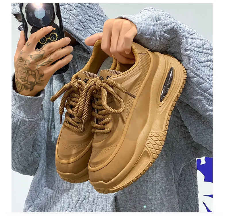 Men’s Thick Sole Casual Skate Sneakers – Trendy Fashion Sports Shoes for Outdoor & Everyday Wear