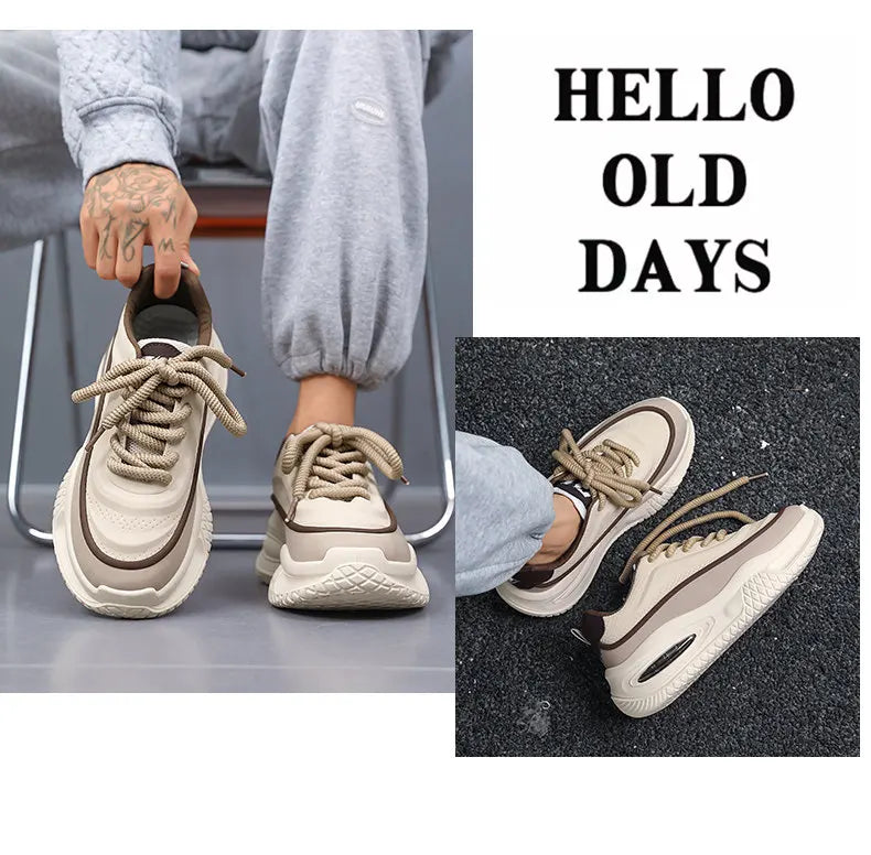 Men’s Thick Sole Casual Skate Sneakers – Trendy Fashion Sports Shoes for Outdoor & Everyday Wear