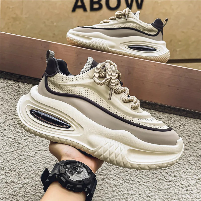 Men’s Thick Sole Casual Skate Sneakers – Trendy Fashion Sports Shoes for Outdoor & Everyday Wear