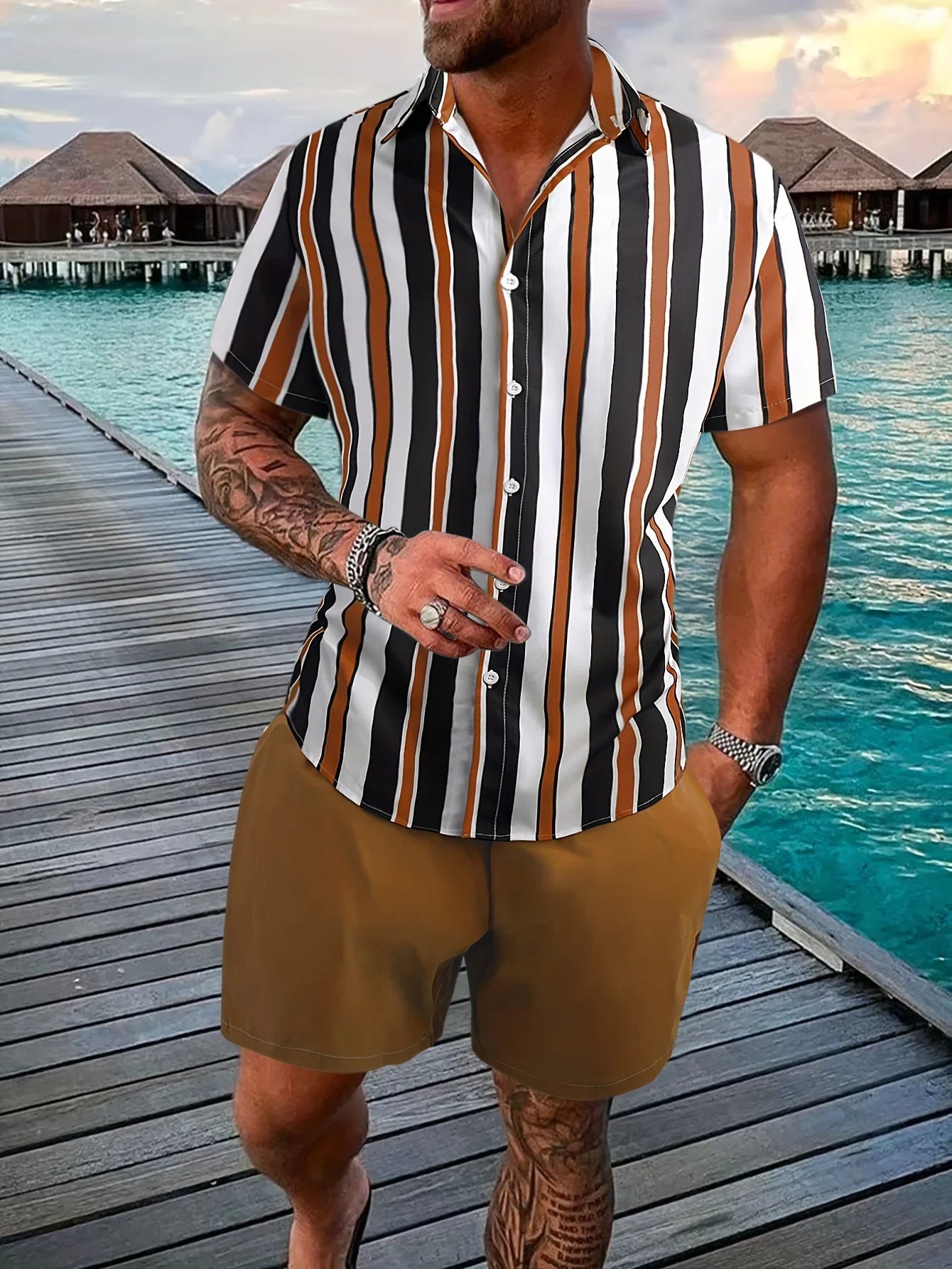 Summer Men Shirt Sets