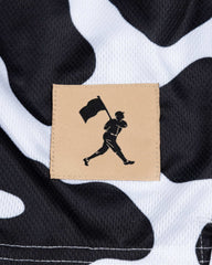 Moo Milk Cow Print Diamond Air Mesh Shorts (Black) - Youth