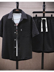 Men's Casual Summer Suit with Short-sleeve Shirt & Shorts (One Set)